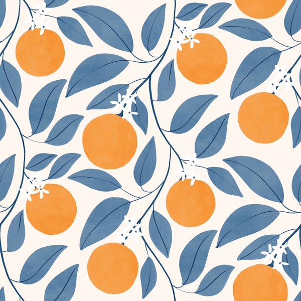 Citrus and Blue Leaves