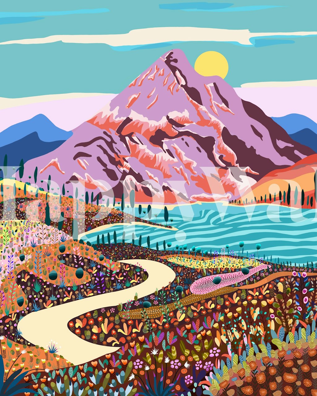 Tapeta Alice In Wonder Valley pokazana w pokoju