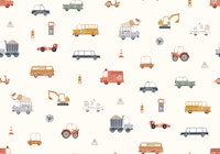 Colorful Vehicle Journey Big Scale tapet