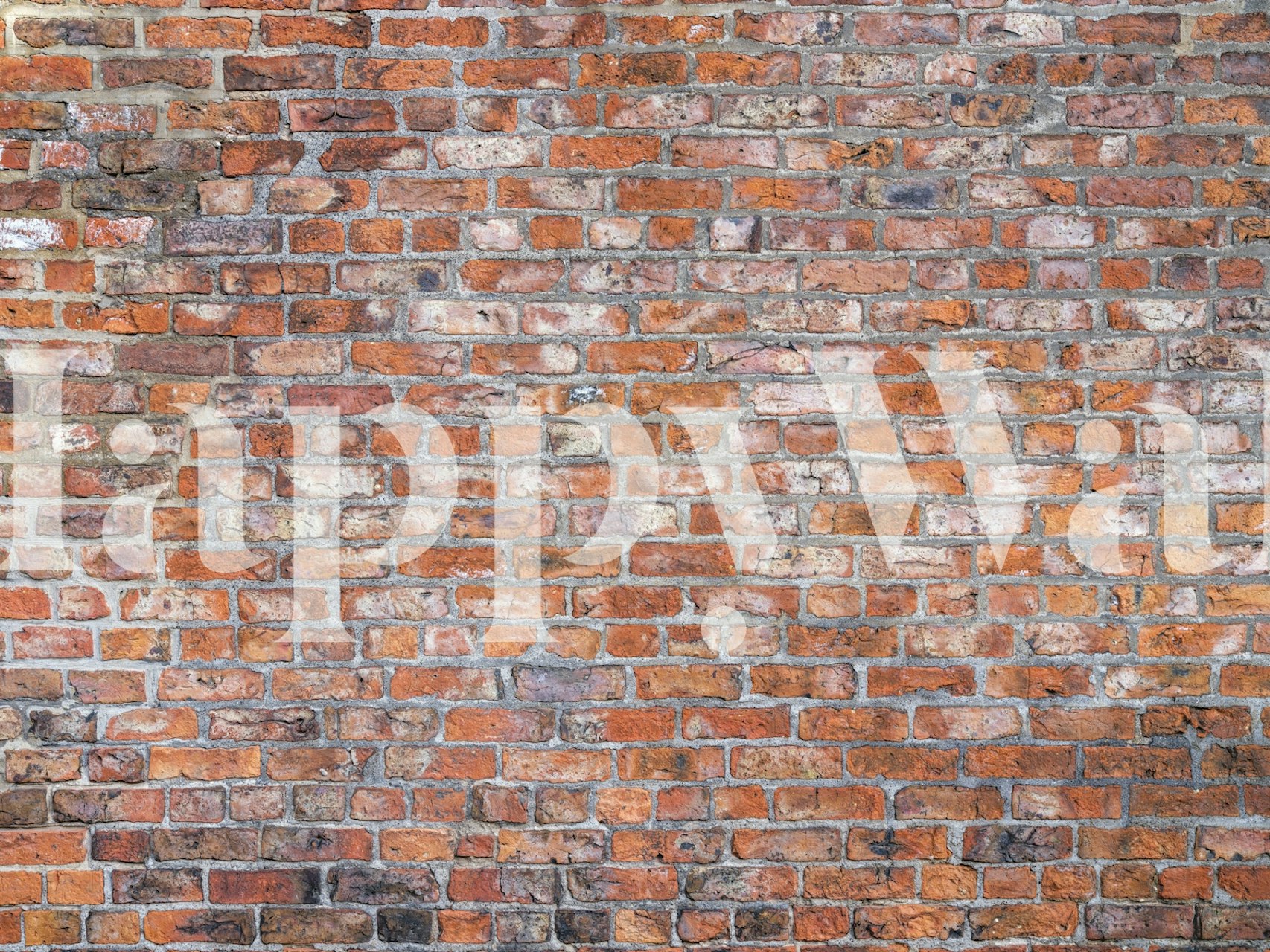 Weathered brick wallpaper mostrato in una stanza