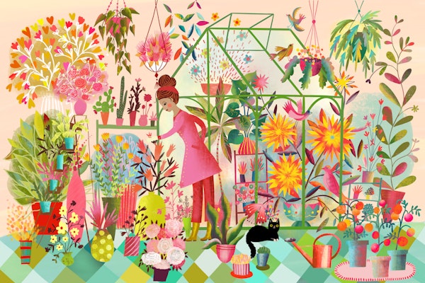 The blooming greenhouse florist