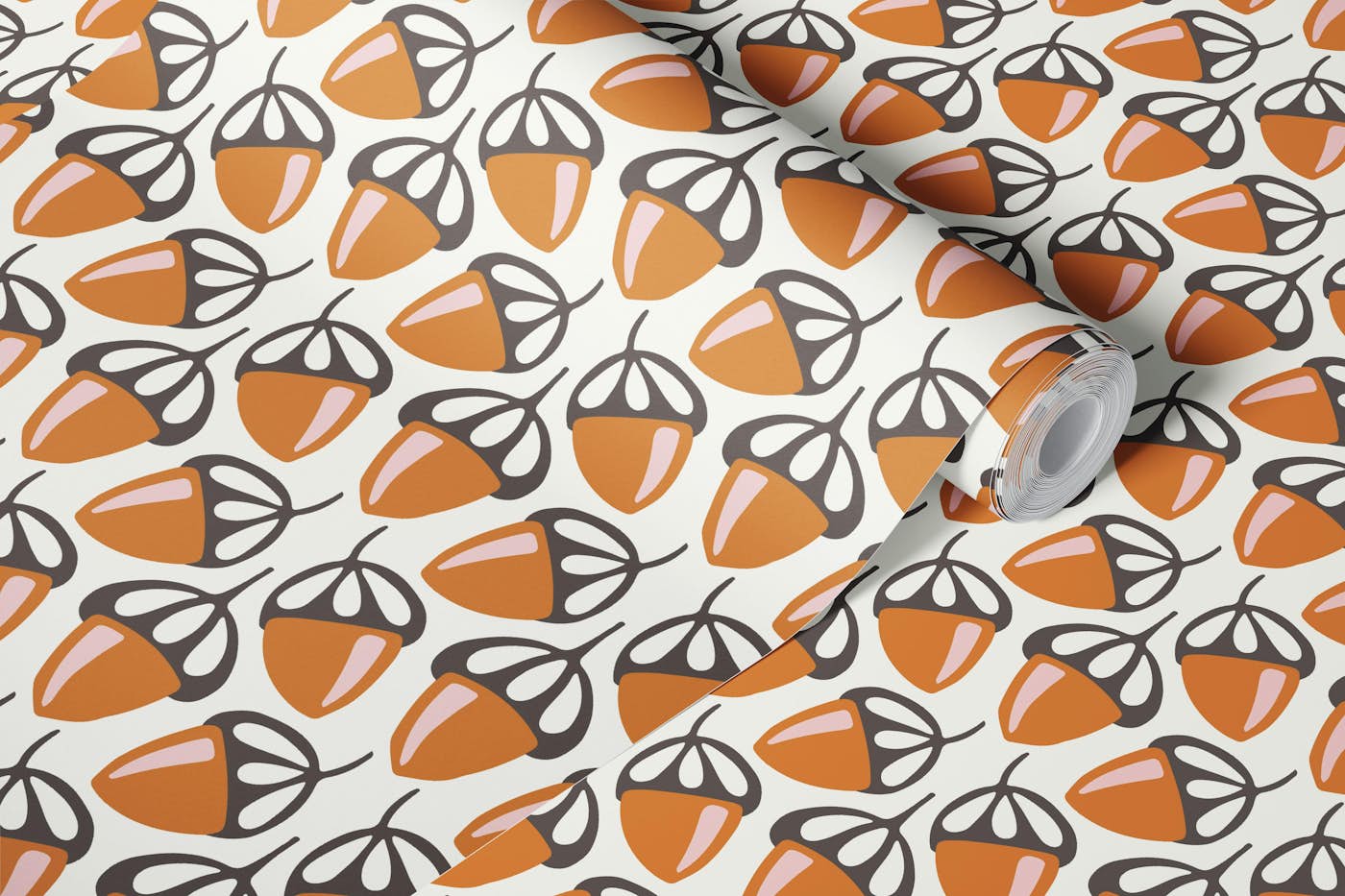 Oak nuts wallpaper roll