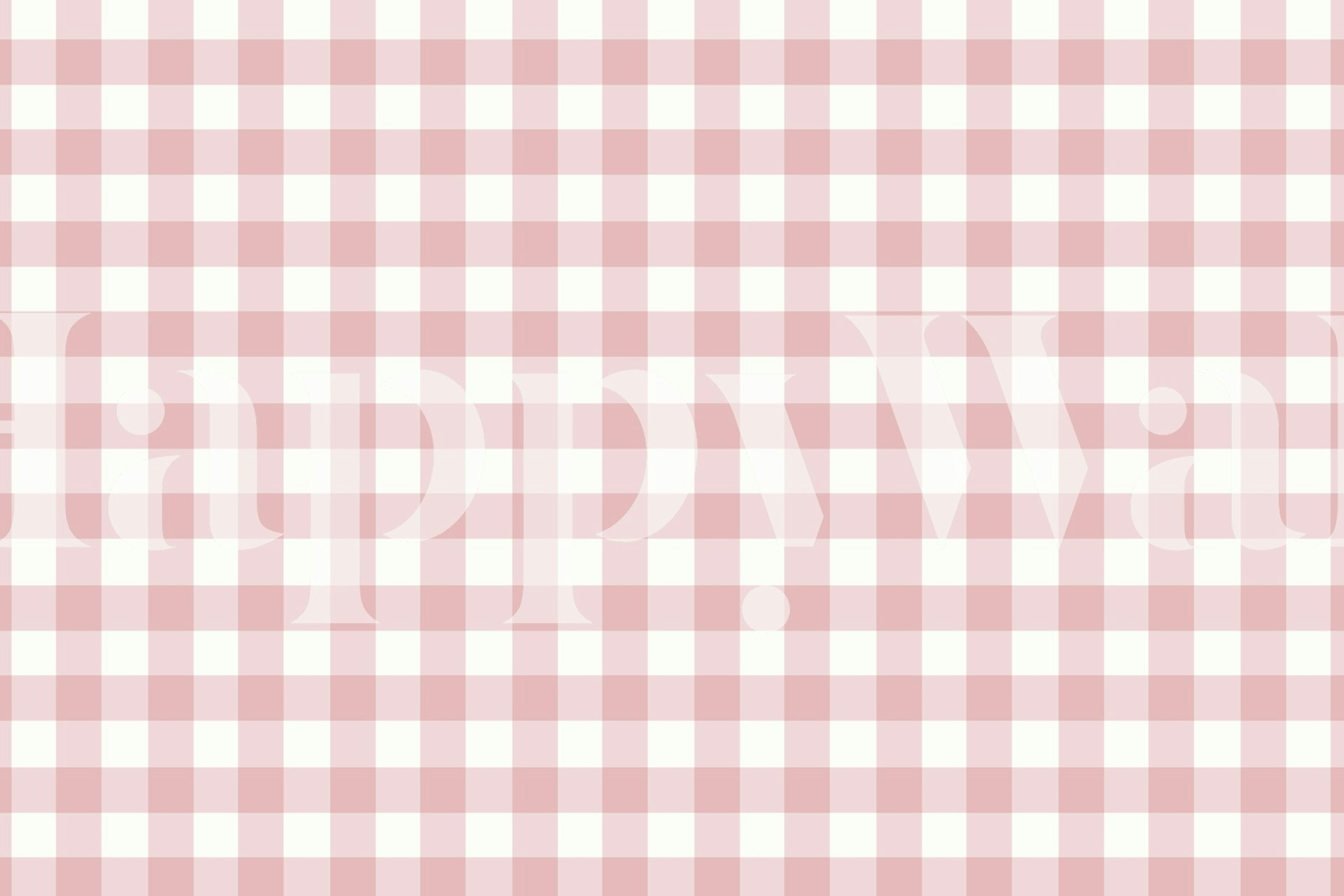 Soft pink gingham wallpaper in a room