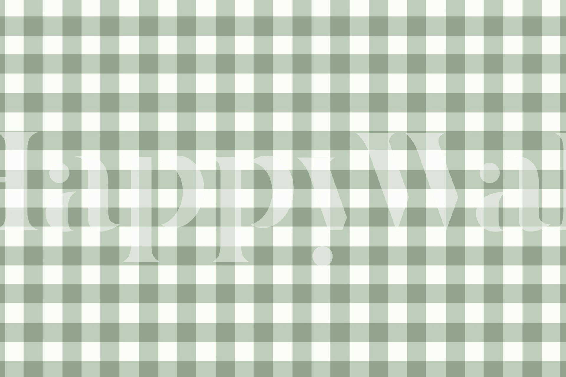 Sage green gingham large checkered plaid wallpaper