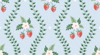 Strawberry stripe - blue carta da parati