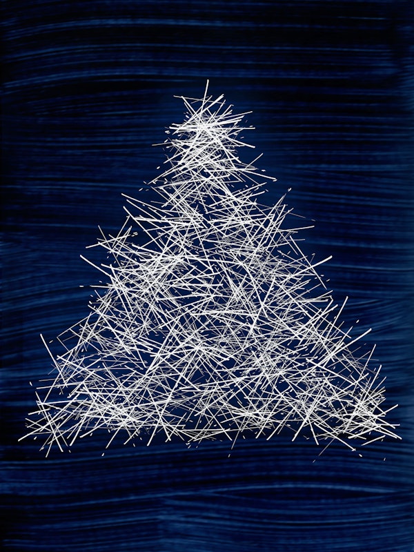 Sparkly Abstract Christmas Tree Silver & Blue