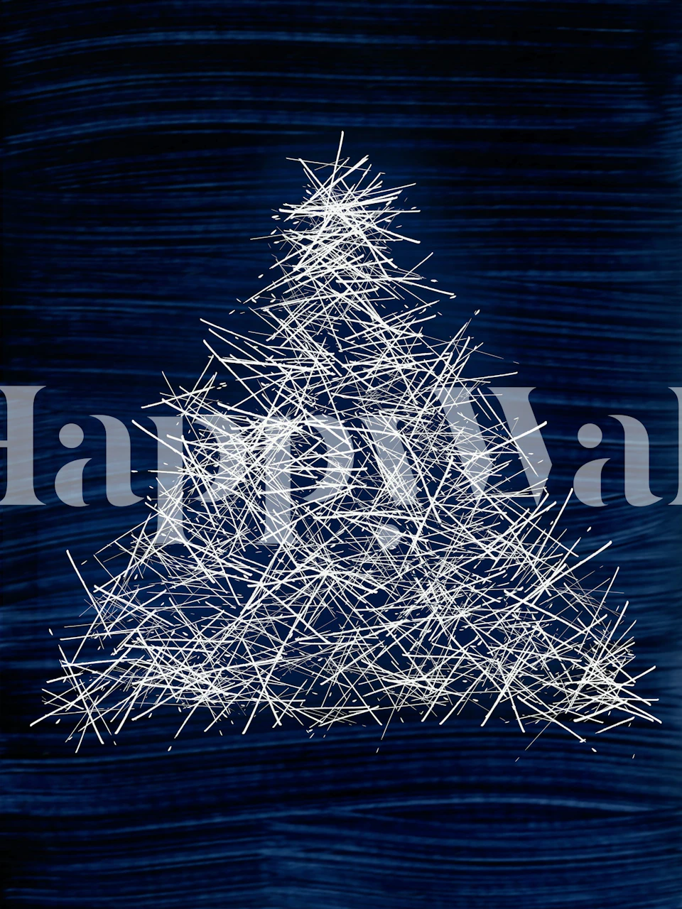 Abstract sparkly Christmas tree in silver and blue wallpaper
