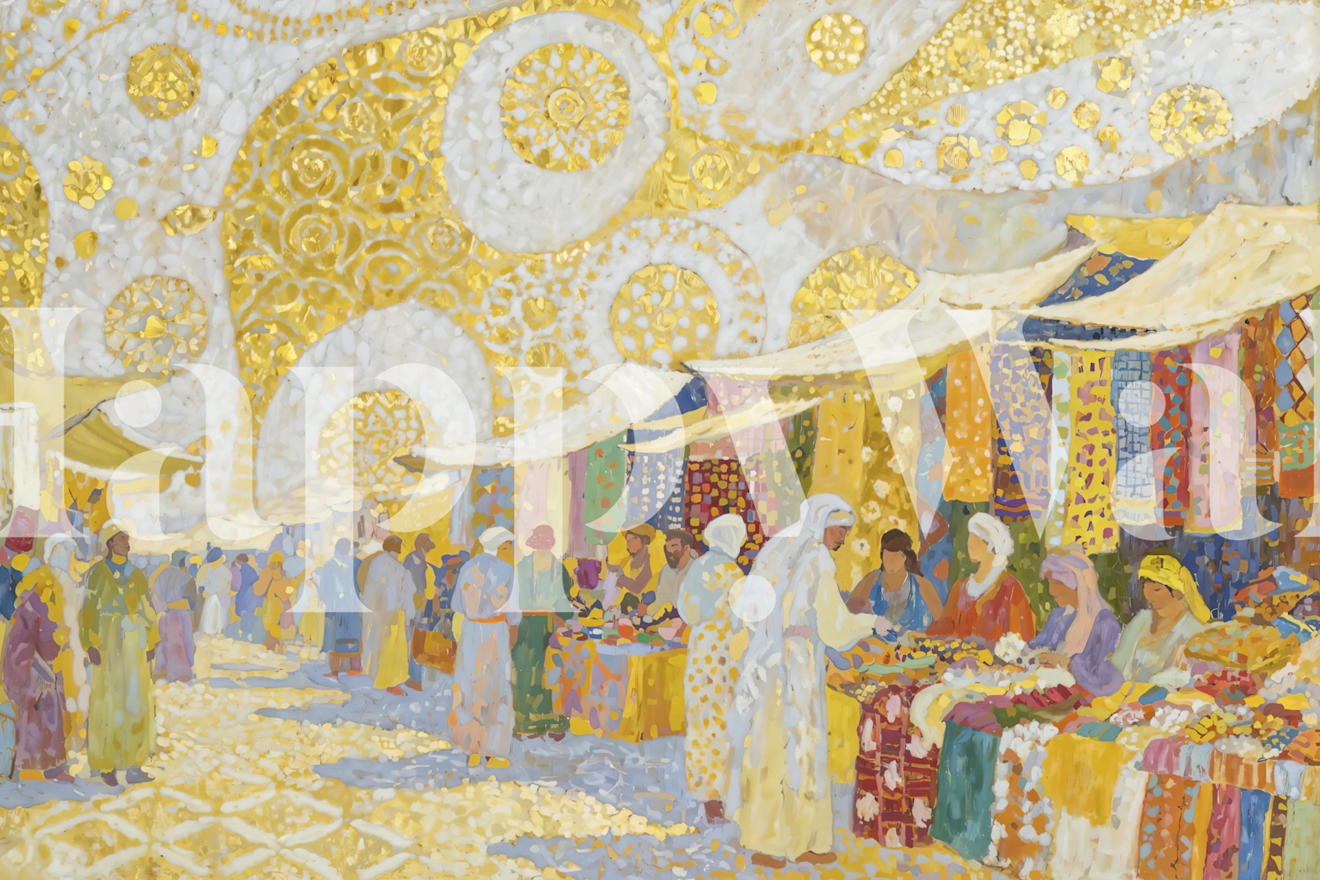 Morocco Bazaar Serenity wallpaper in a room