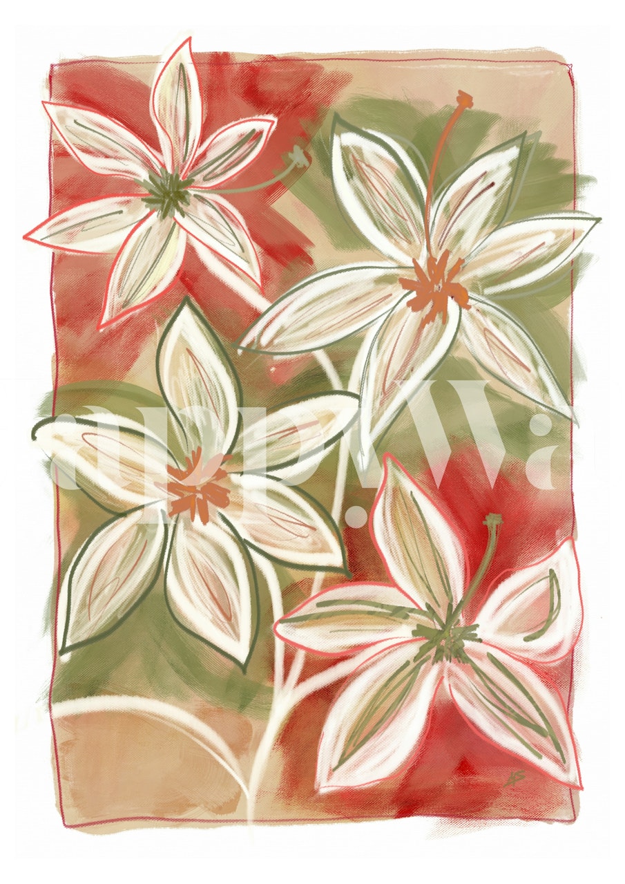 Floral Garden Abstract ταπετσαρία σε ένα δωμάτιο