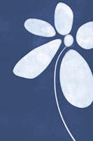 Midnight Blossom | Indigo Minimalist Floral wallpaper