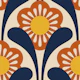 Mid-Century Flower Power in Red Blue - S