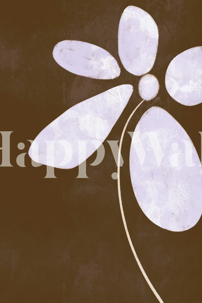 Minimal floral abstract wallpaper in a room