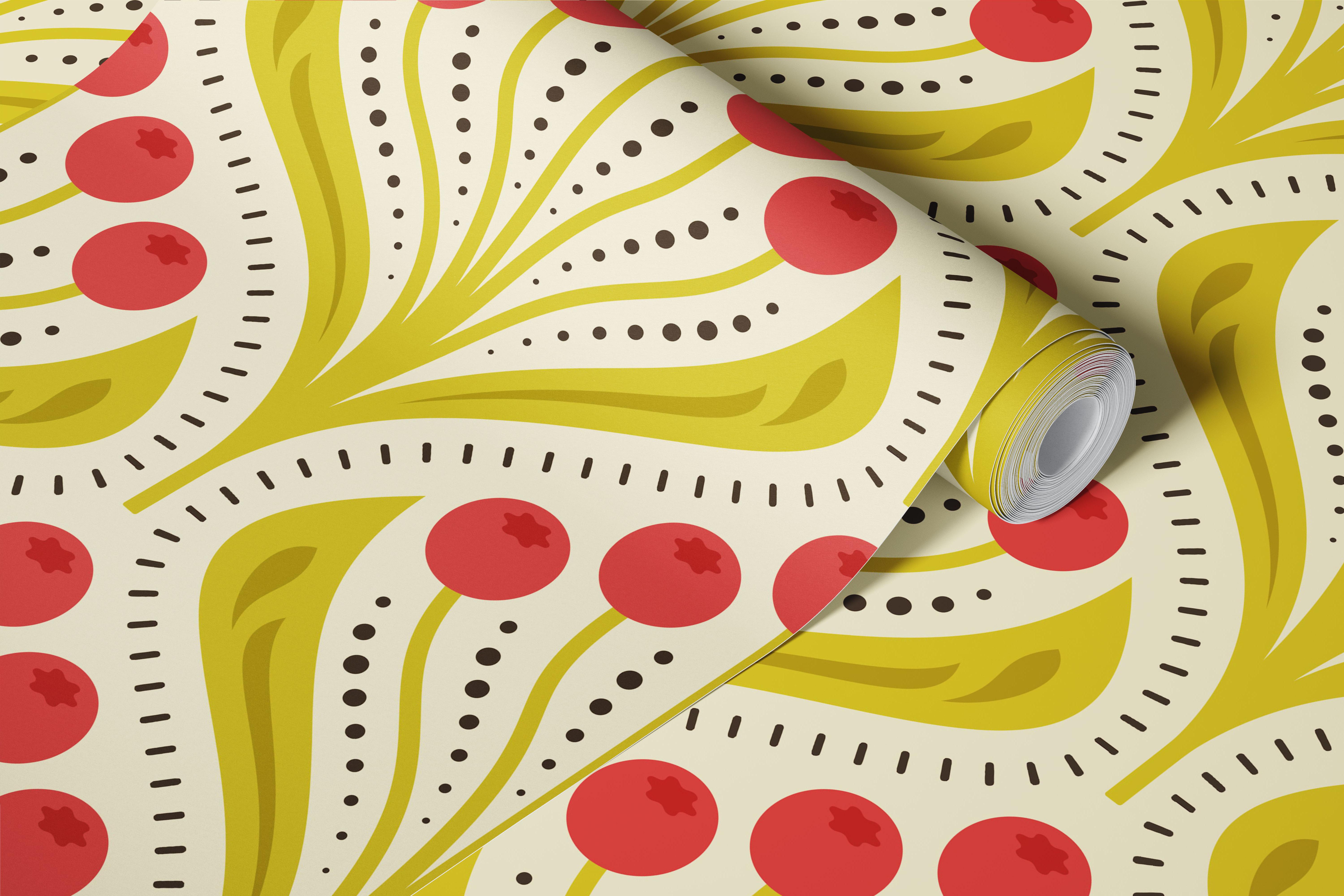 Vintage Berry Delight wallpaper i et rum