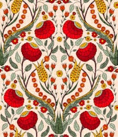 Red Iznik Floral Garden I Bold Folk wallpaper