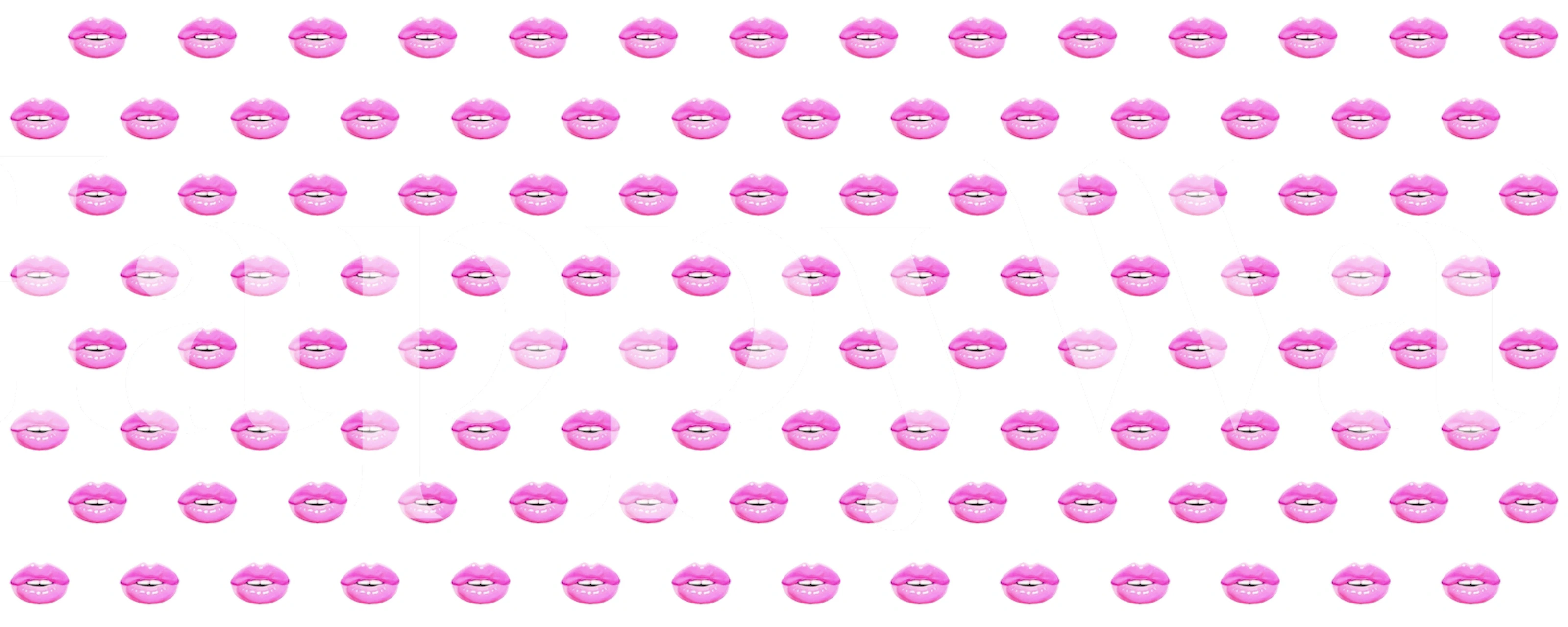 Pink Lips on White Tapete in einem Raum angezeigt