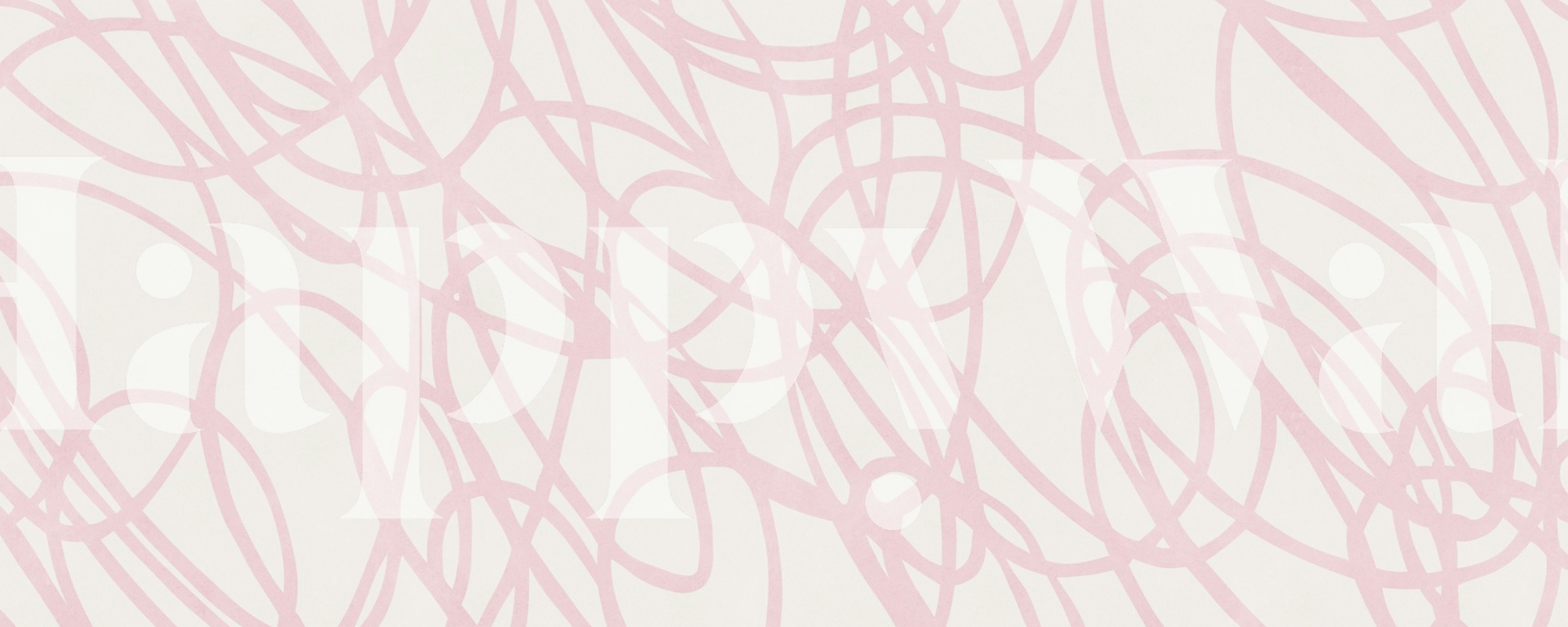 Pink Abstract Swirls wallpaper in a room setting