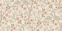 Midsummer bloom on beige - brown and pink behang