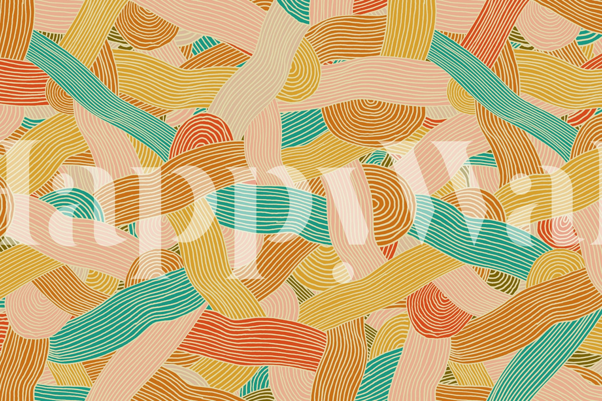 Colorful Bold Abstract Lines wallpaper in a room