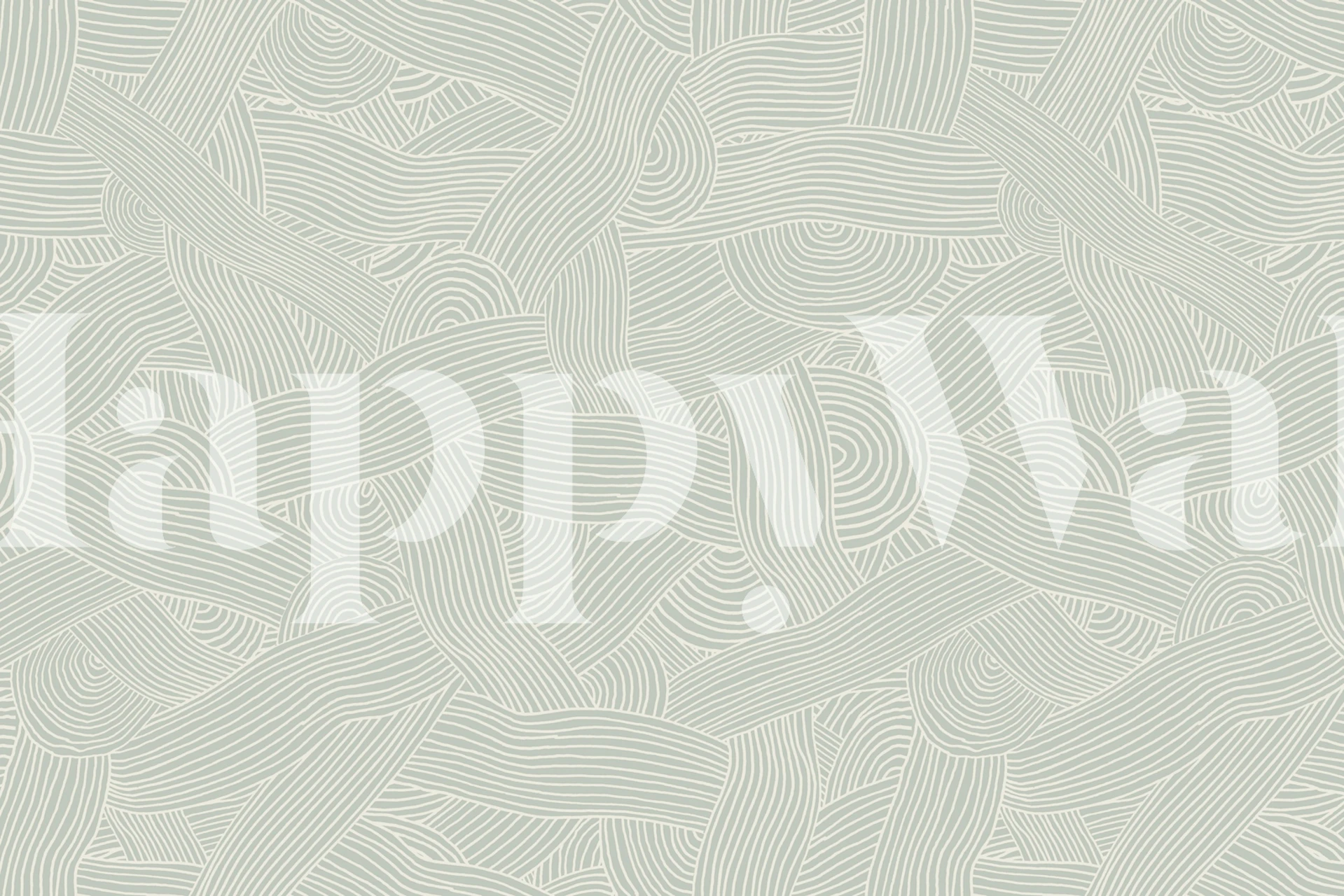 Papel pintado Soft Blue Abstract Lines en una habitación