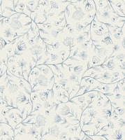 Innessa Vintage Farmhouse Floral Blue denim wallpaper