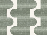 Norma Bauhaus vertical stripe deep sage green tapet