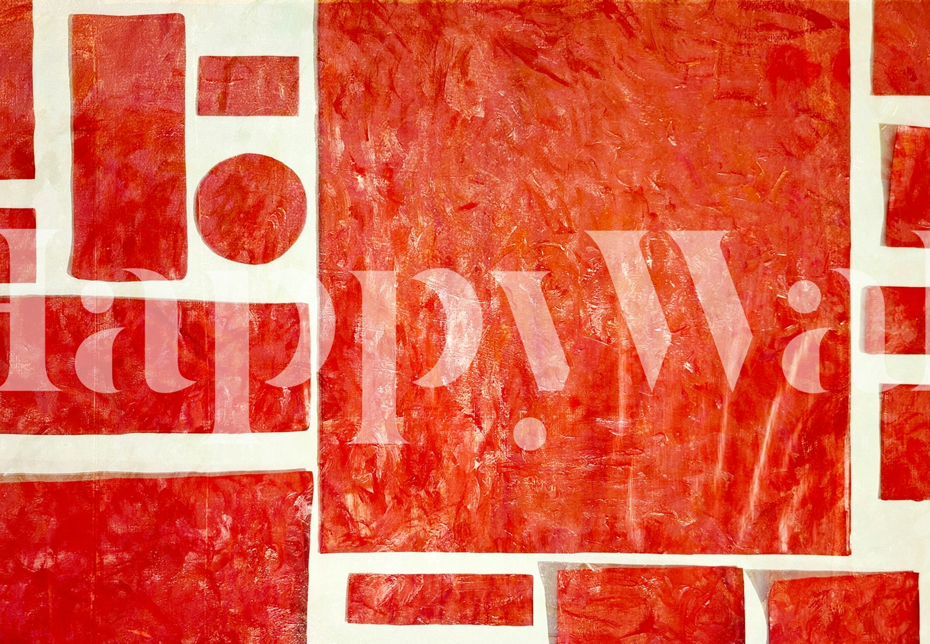 Cubos Rojos red block wallpaper in a room