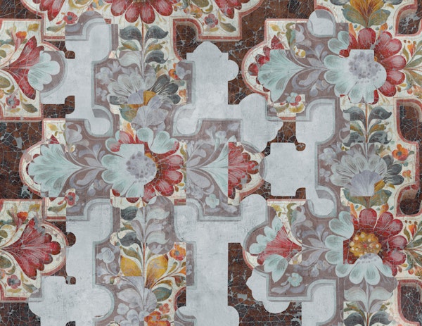Antique Floral Tapestry Art
