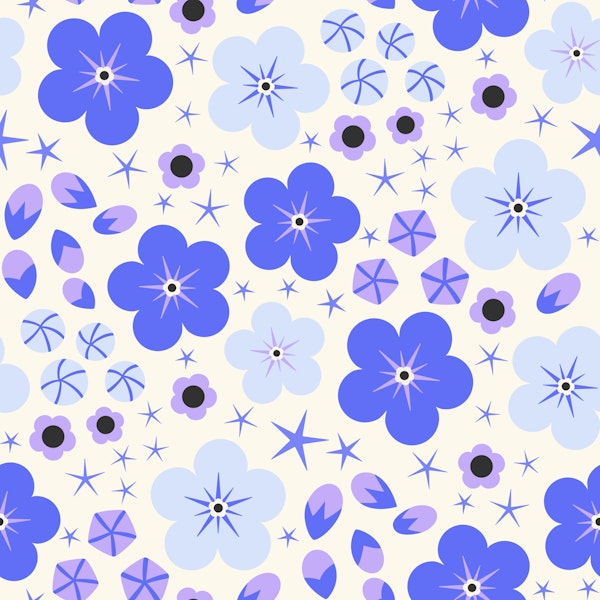Forget Me Not Starry Repeat Pattern