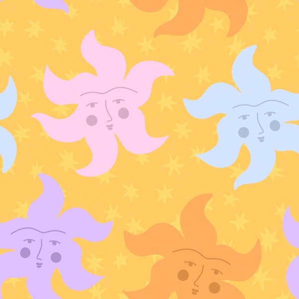 Cute whimsical pastel suns