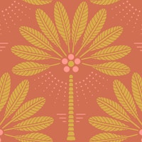 Coastal Palm Trees With Fruits - Terracotta tapetit