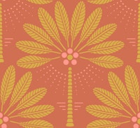 Coastal Palm Trees With Fruits - ReddishBrown carta da parati