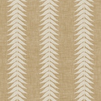 Sand Fern Leaf Stripe on Flax Linen wallpaper
