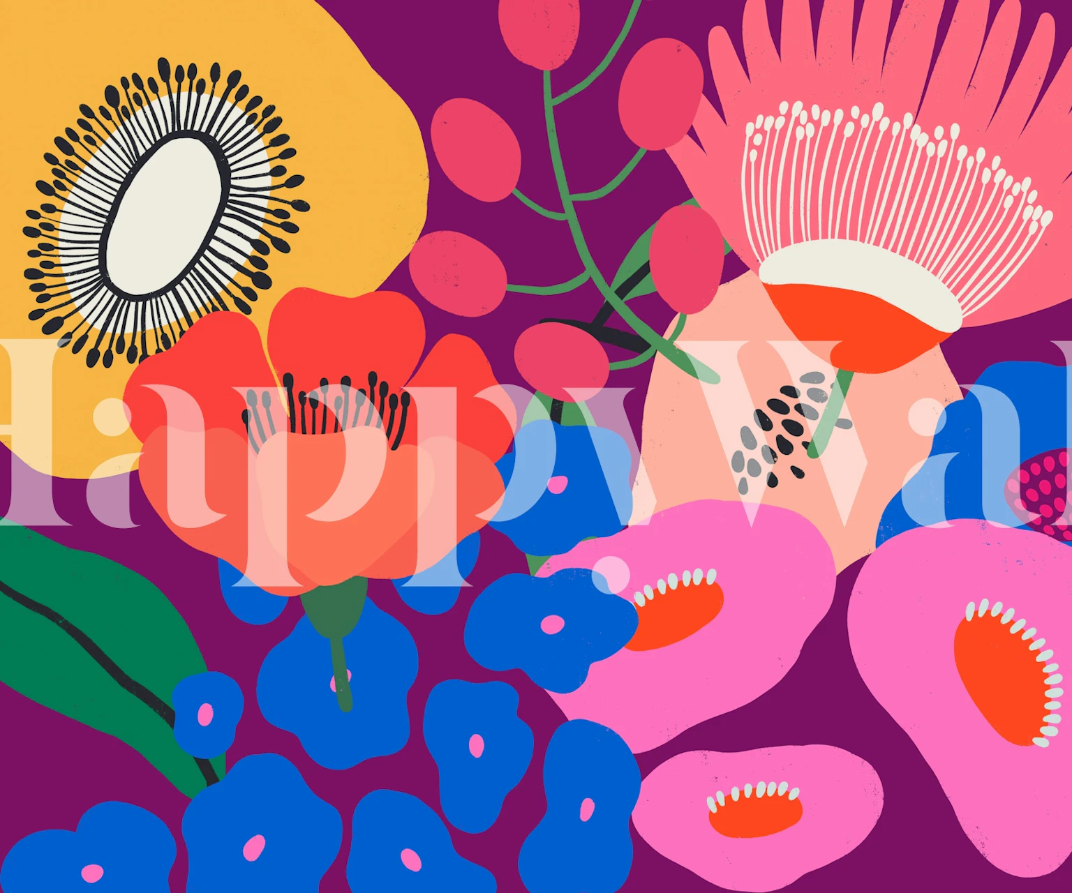 Tapeta kwiatowa Tangiers w pokoju