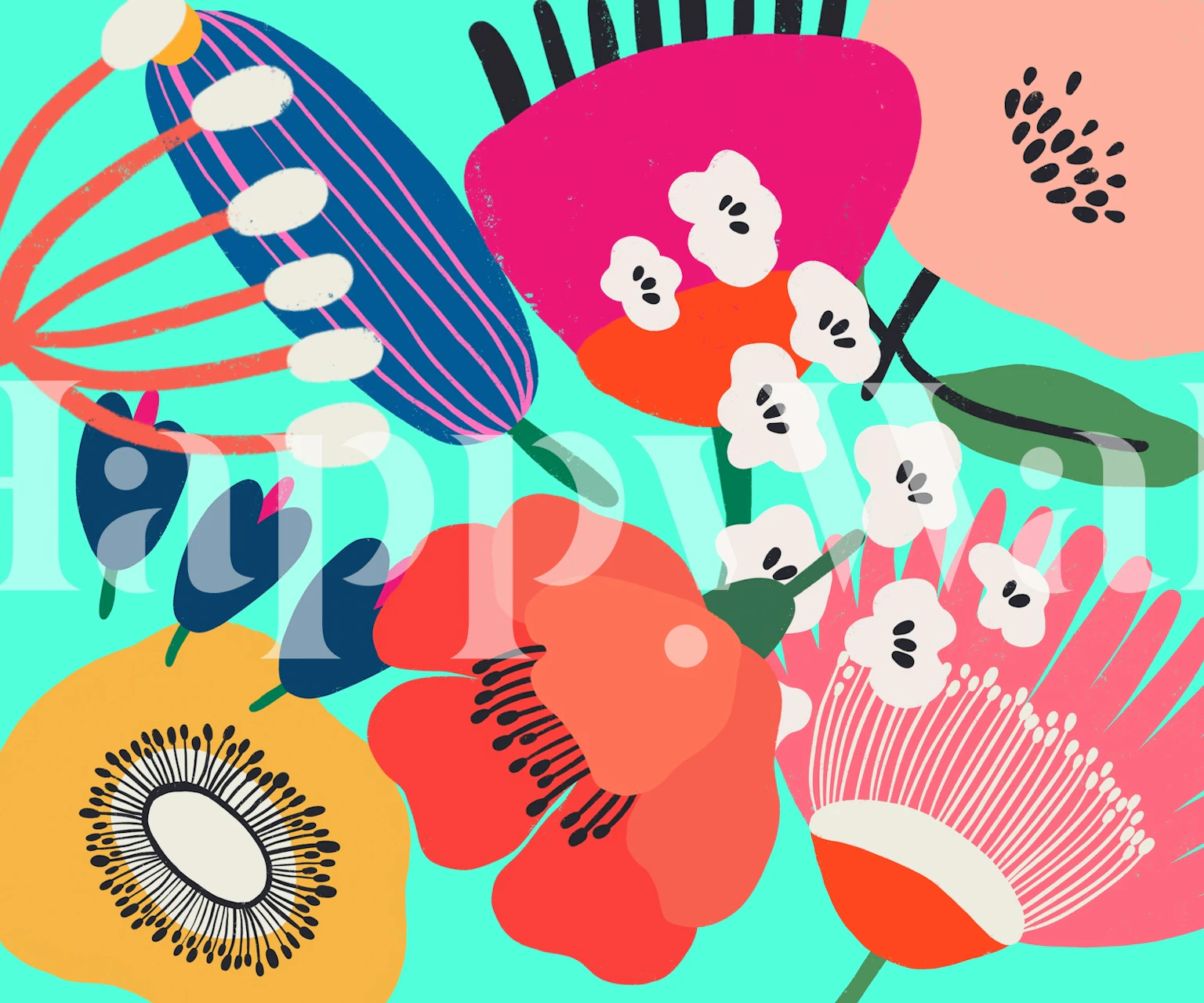 Coppelia wallpaper featuring colorful flowers