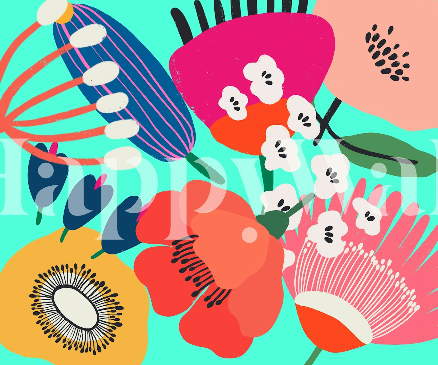 Coppelia wallpaper featuring colorful flowers