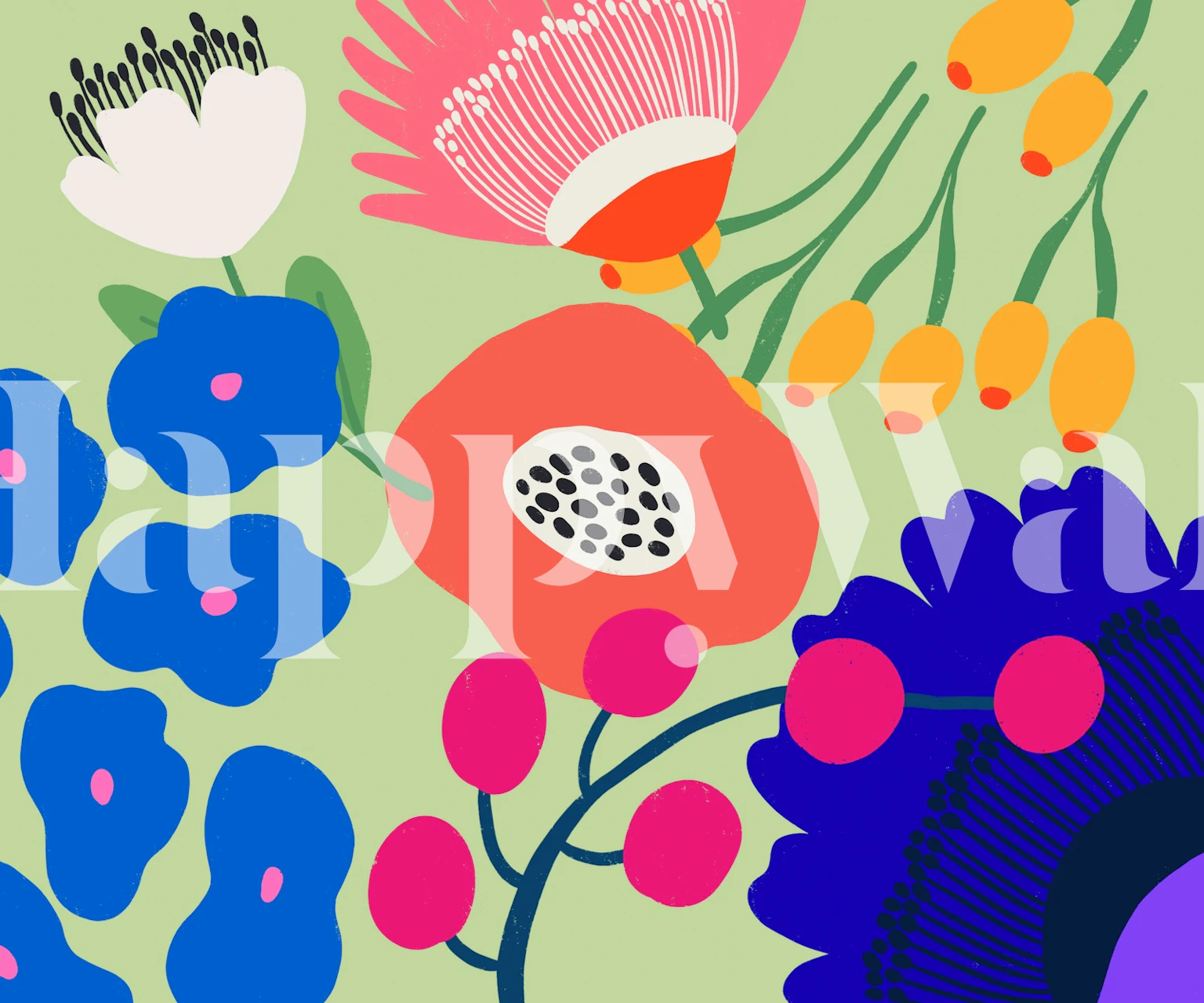 Carta da parati floreale Tuscan Party in una stanza