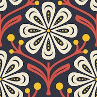 Elegant Daisy Flair in Red Yellow - L ταπετσαρία