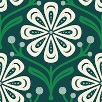 Elegant Daisy Flair in Green - S ταπετσαρία