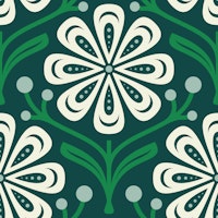 Elegant Daisy Flair in Green - L papiers peint