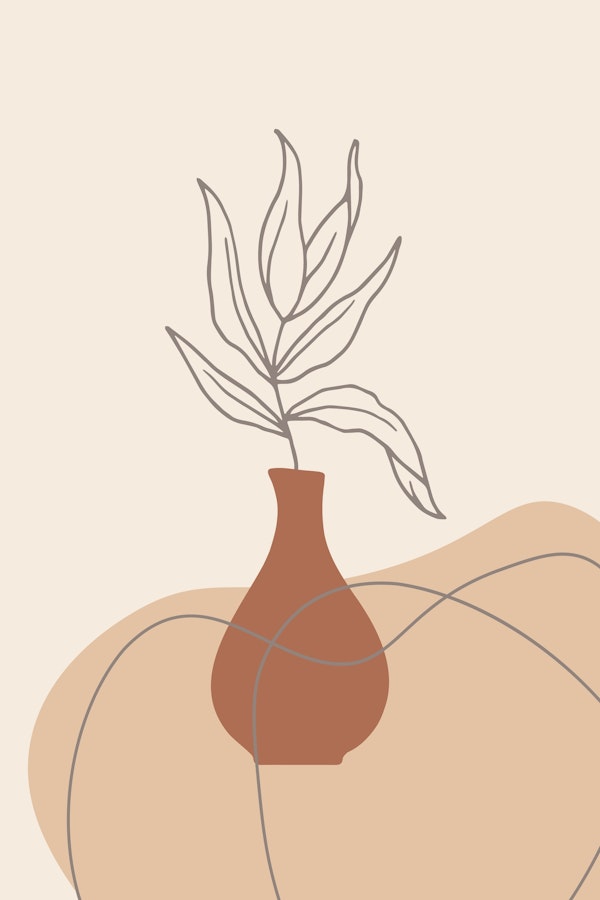 Minimal Line Art Plant