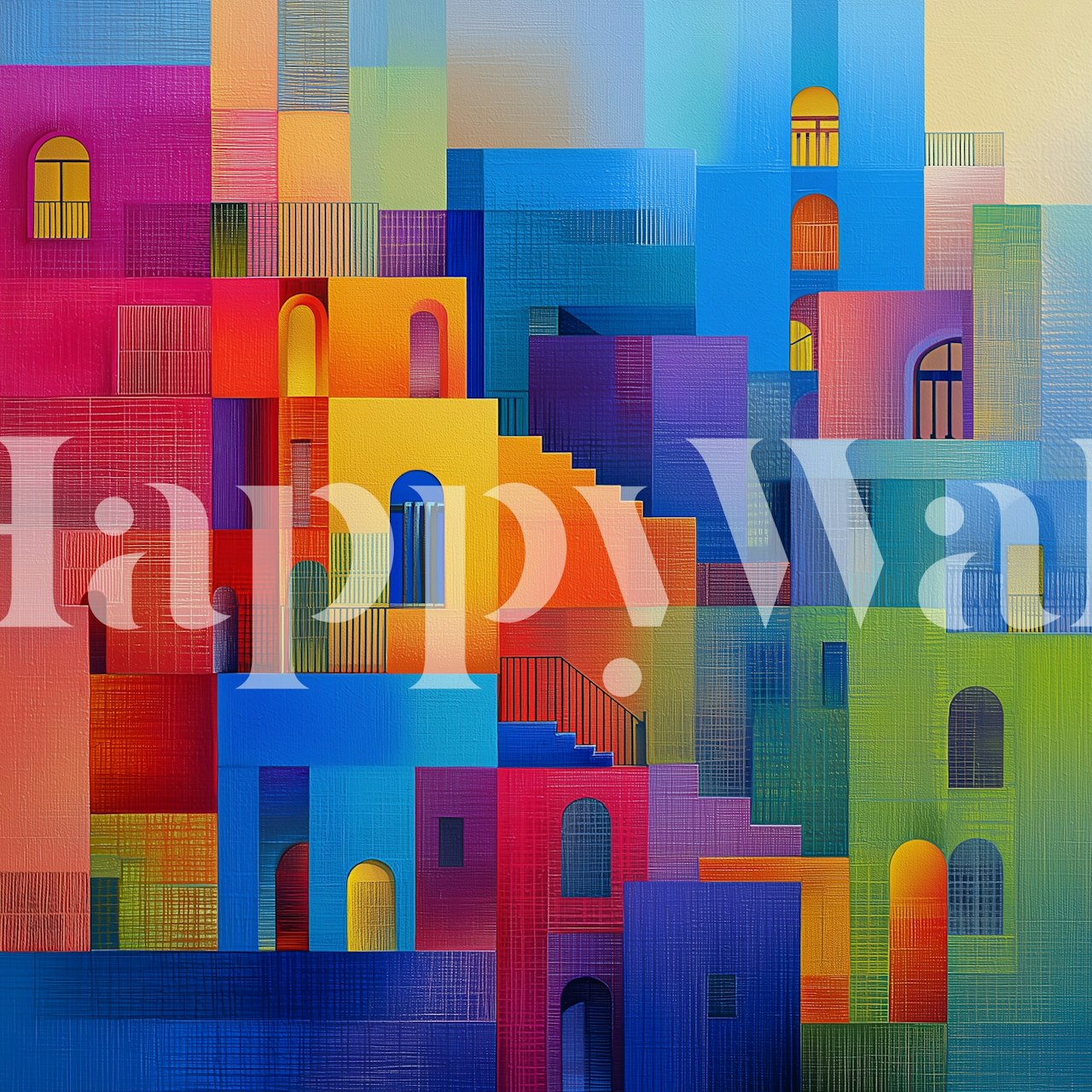 Papier peint Colorful Urban Escape dans une pièce