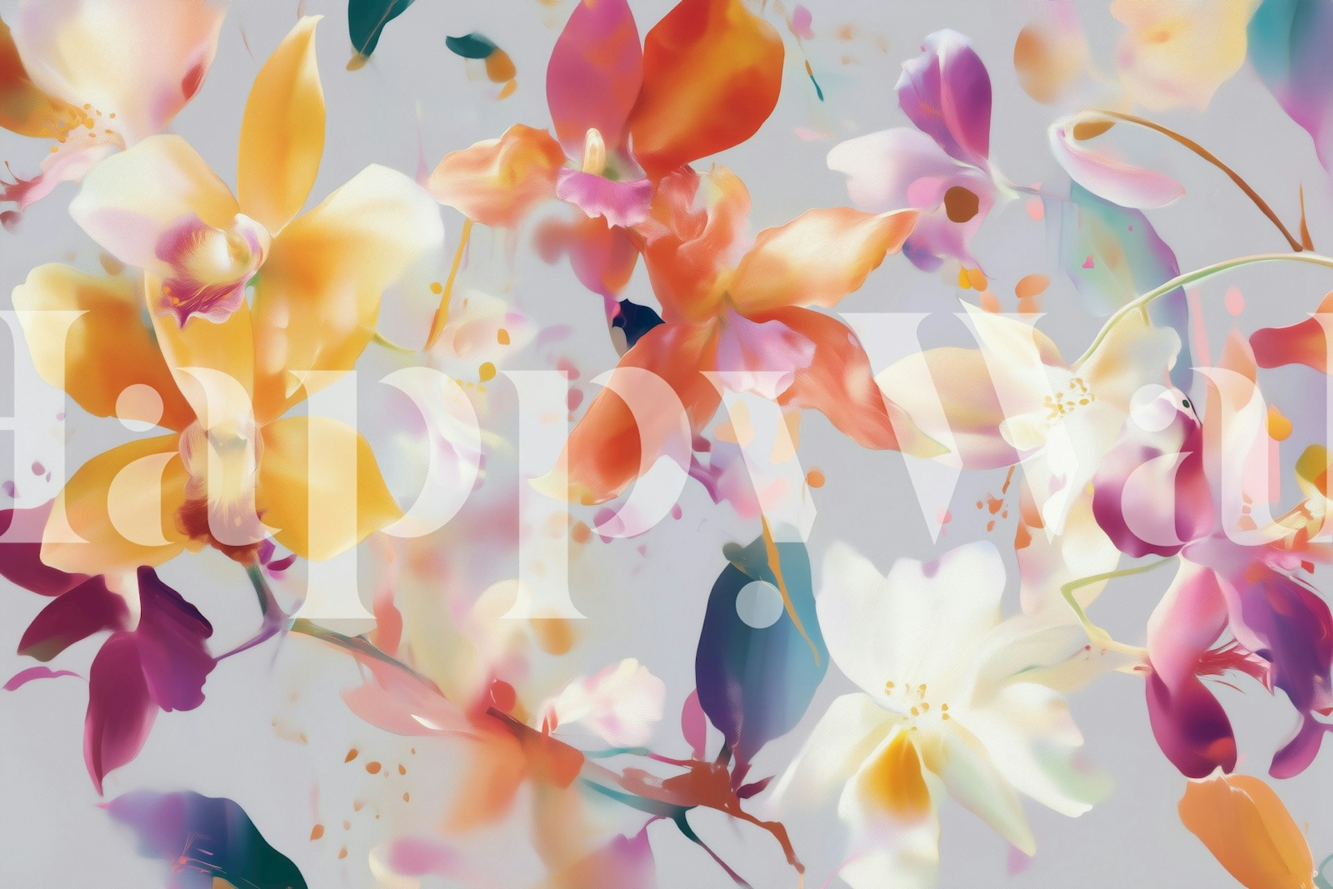 Ταπετσαρία Colorful Orchid Dream σε ένα δωμάτιο