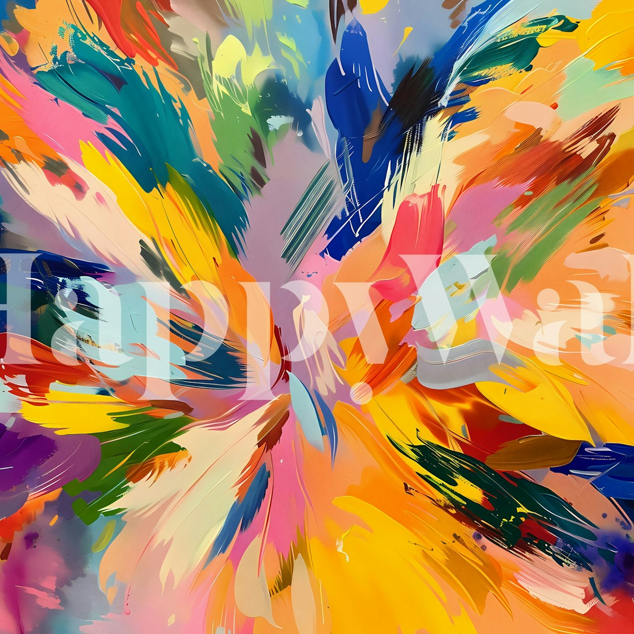 Colorful abstract brush strokes in vivid hues wallpaper