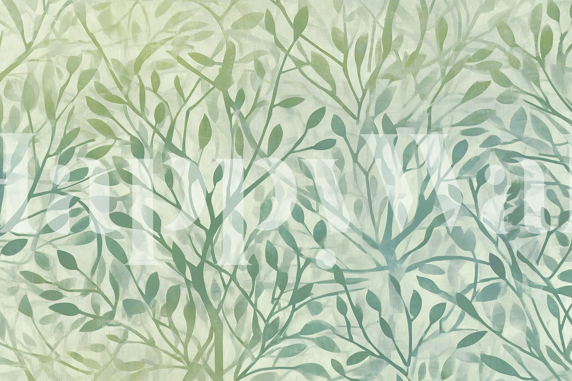 Ταπετσαρία Whispering Green Leaves σε ένα δωμάτιο