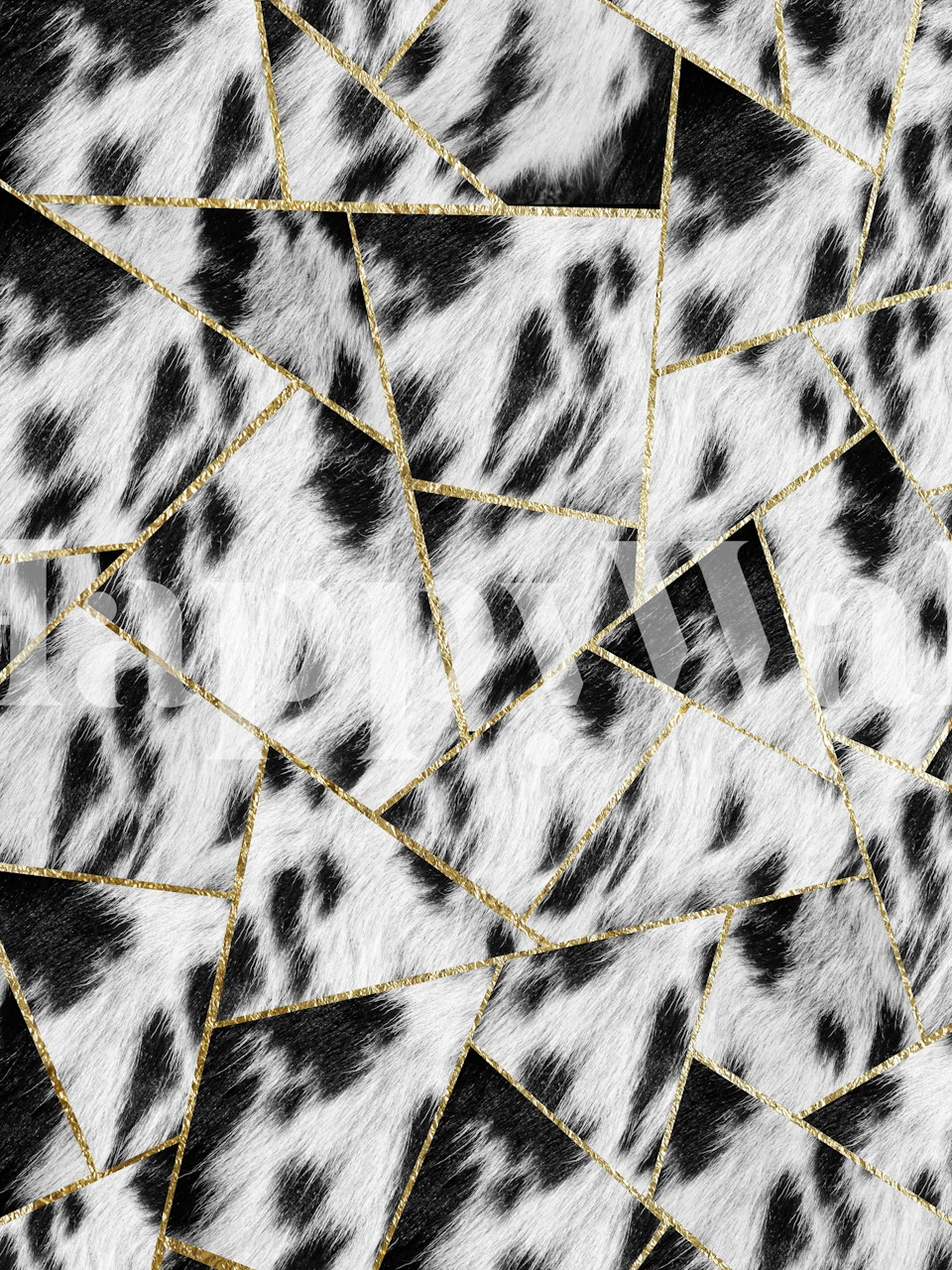 Tapeta Animal Fur Gold Geometric v pokoji