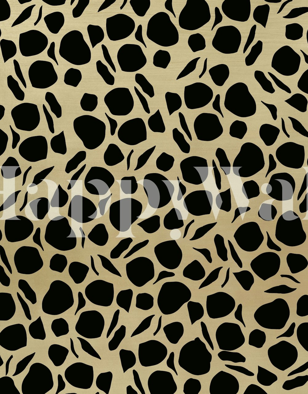 A bold animal print pattern wall mural on a golden background for modern glamorous interiors.