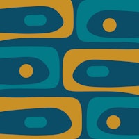 Mid Century Modern Minimalist Teal Piquet tapet