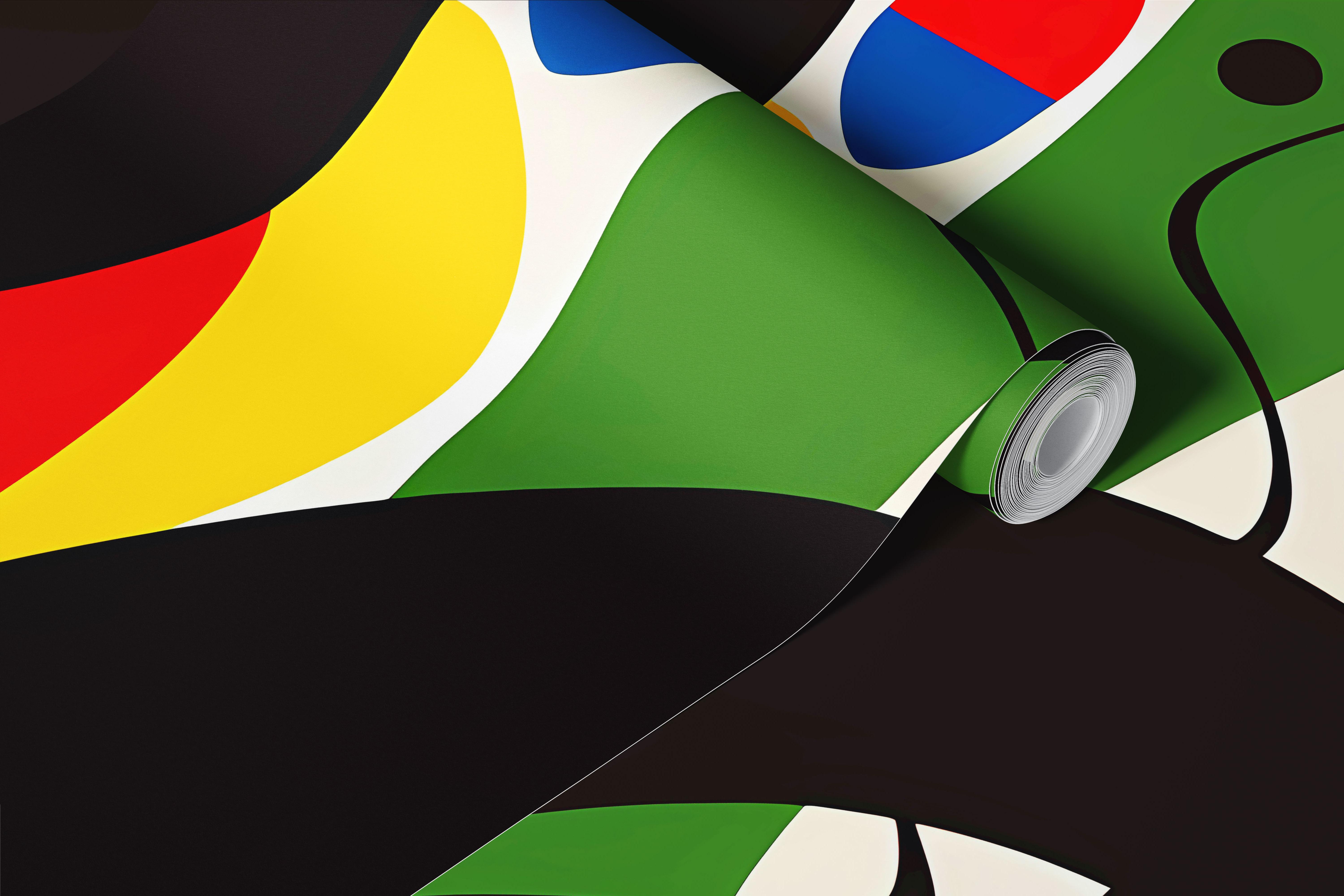 Colorful abstract fusion wallpaper in a room