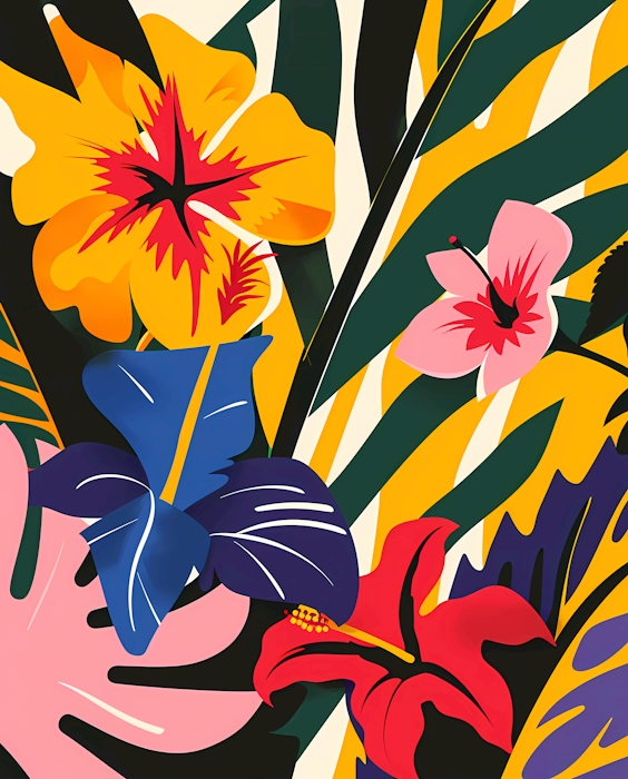Tropical Floral Wallpaper for Bright Decor