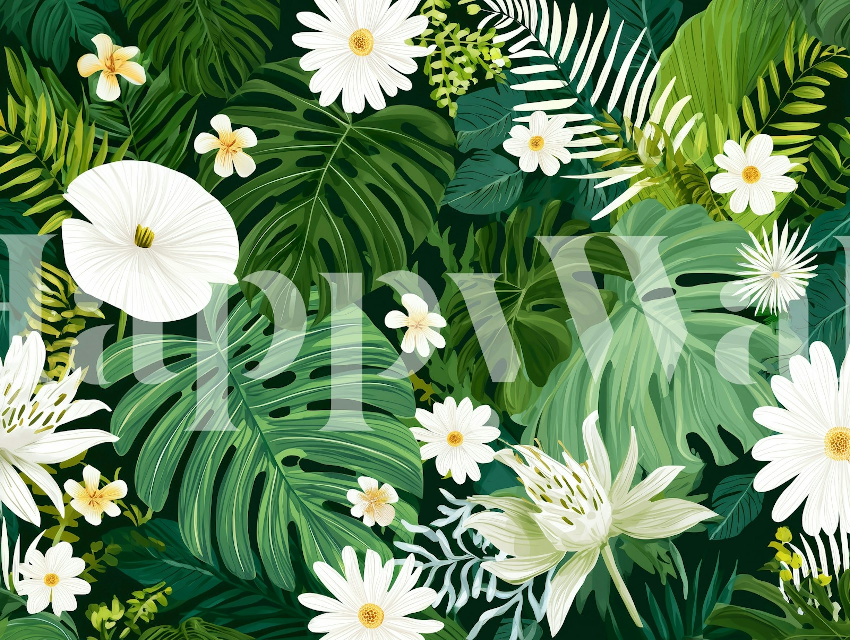 Floral Jungle Retreat wallpaper in a room